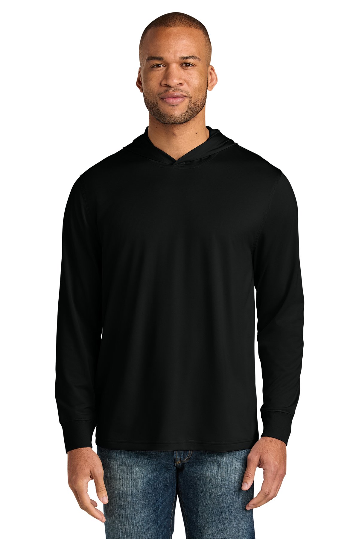 CornerStone CS440LSH Workwear Pro Long Sleeve Hooded Tee in black
