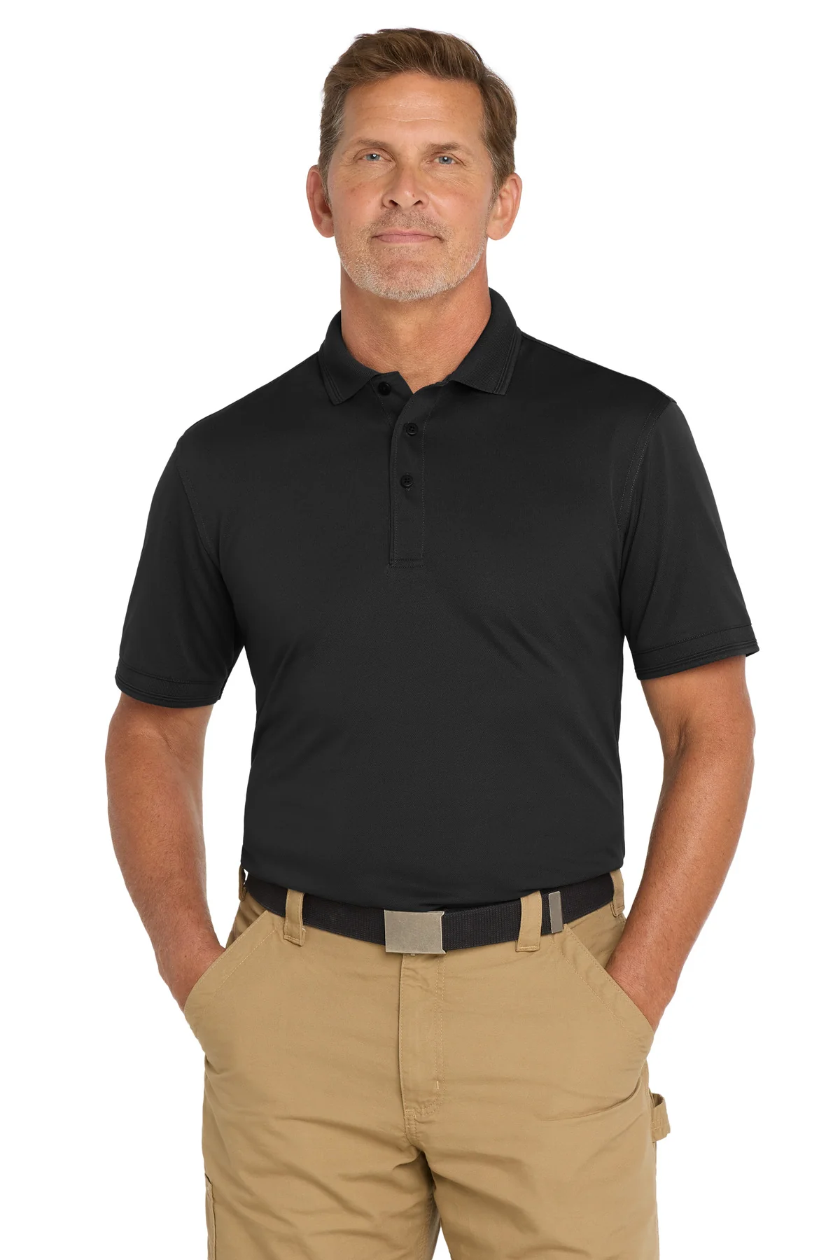 CornerStone CS4020 Industrial Snag-Proof Pique Polo in black